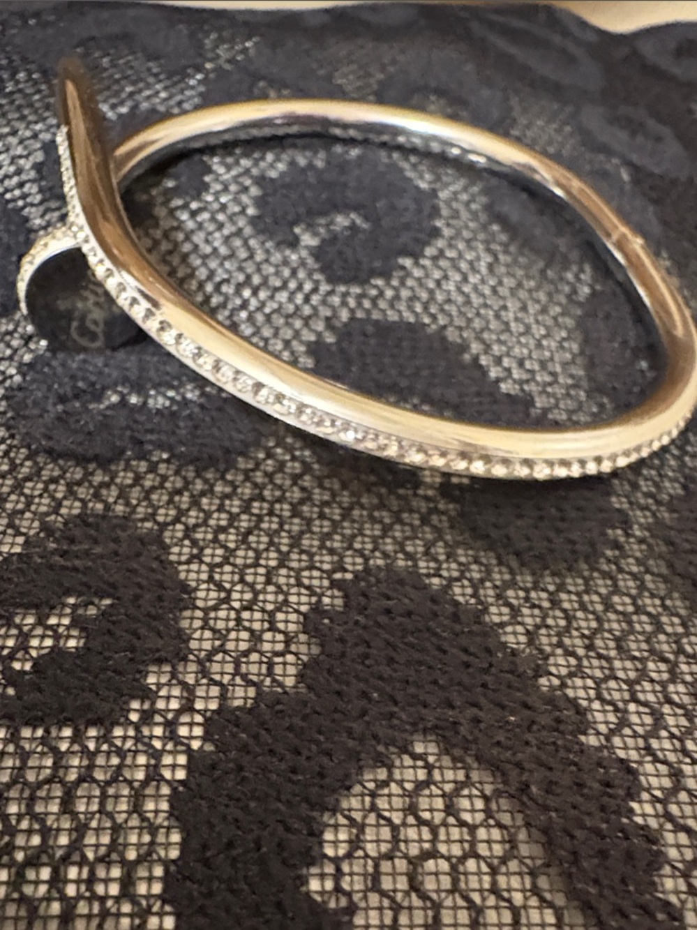 Cartier Silver Pavé Nail Bangle Bracelet~ NWOT